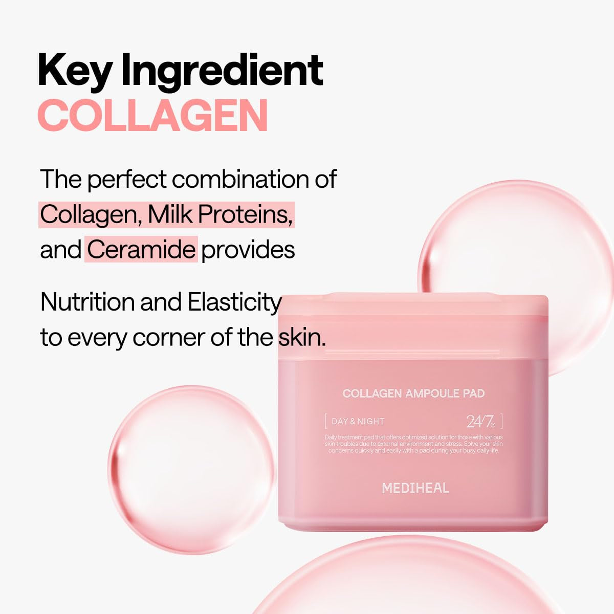 MEDIHEAL Collagen Ampoule Facial Toner Pads