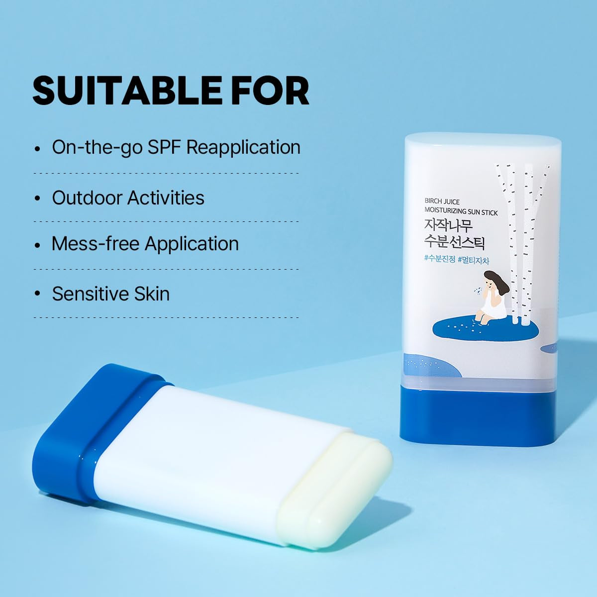 RoundLab Birch Juice Moisturizing Sun Stick SPF 50 (90g/0.67Oz)
