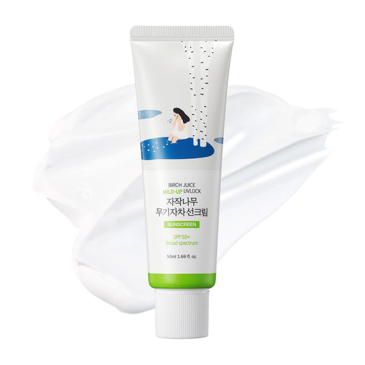 RoundLab Birch Juice Mild-Up Sunscreen UV LOCK SPF 50+ (50mL)
