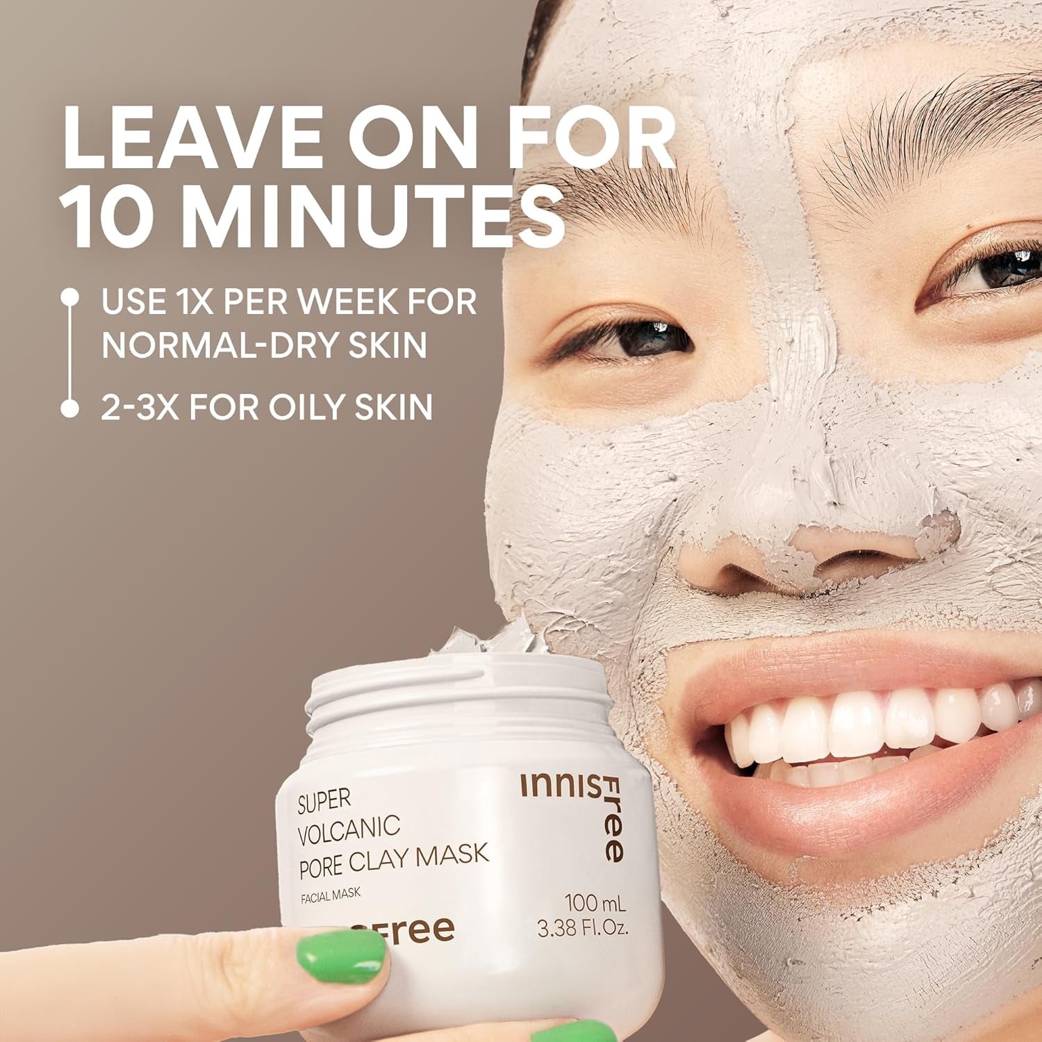 INNISFREE Super Volcanic Pore Clay Mask with Volcanic Clusters and AHA (100mL)