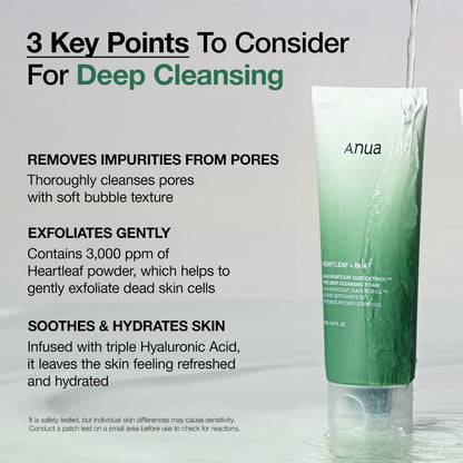 ANUA Heartleaf Quercetinol Pore Deep Cleansing Foam (150mL)
