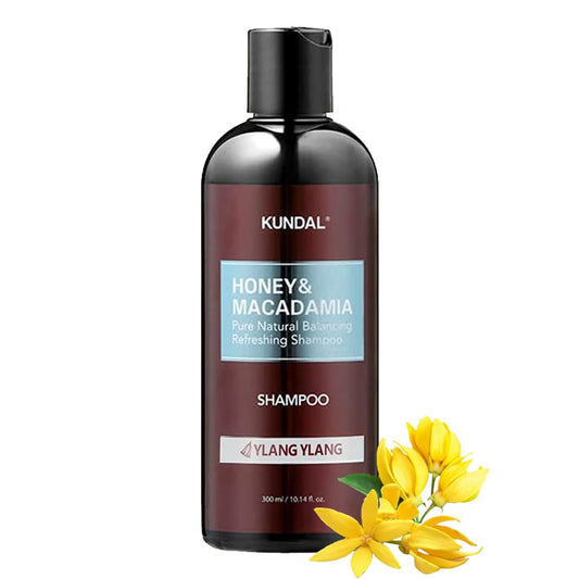 Honey & Macadamia Shampoo [Ylang Ylang] Korean Perfume Shampoo Damage Repair Strengthen, Nourish Dry, with Honey, Argan Oil, Macadamia Oil, Free Paraben & Sulfate 10.14 Fl Oz