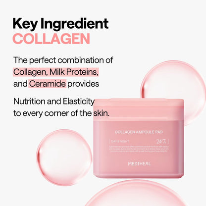 MEDIHEAL Collagen Ampoule Facial Toner Pads