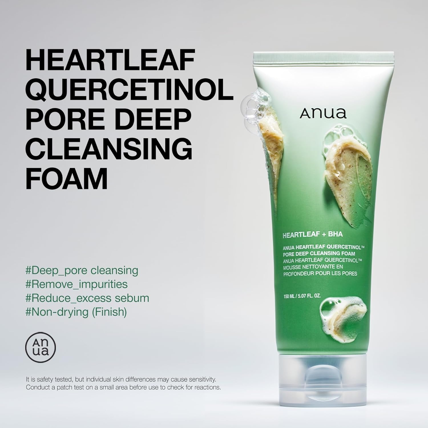 ANUA Heartleaf Quercetinol Pore Deep Cleansing Foam (150mL)